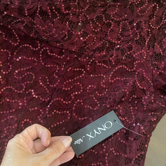 NWT Onyx Nite Merlot Gown Sz 4 - Picture 4 of 7